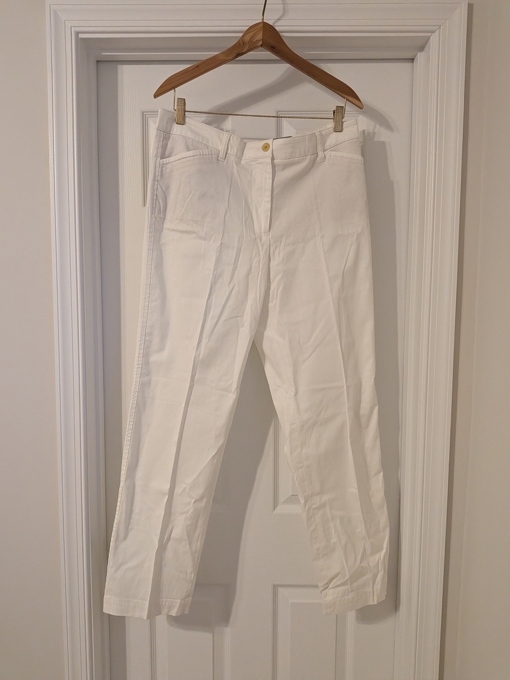 Talbots White Straight-Leg Chino Pants